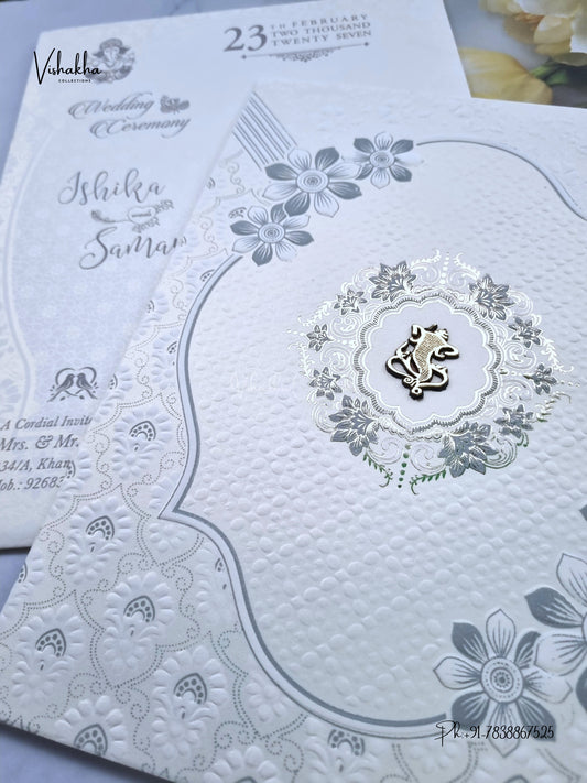 Flower Ganesh Ji Hindu Jain invitation Cards ATS-1756 – image 2