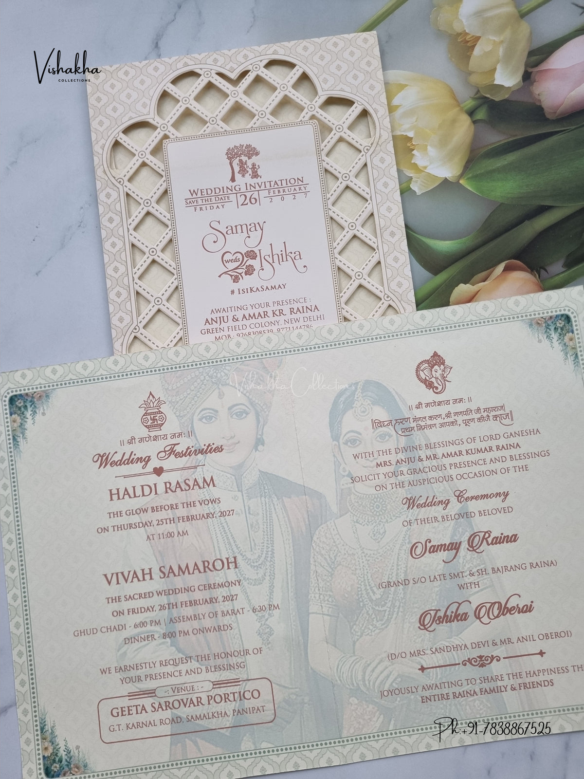 Direct Card Dulah Dulhan Hindu Sikh Jain invitation Cards ATS-9303 – image 3
