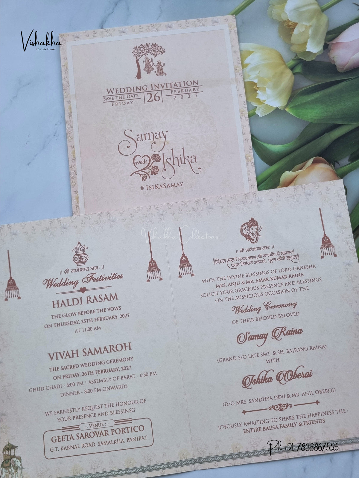 Direct Card Hathi Ganesh Ji Hindu Jain invitation Cards ATS-9304 – image 3