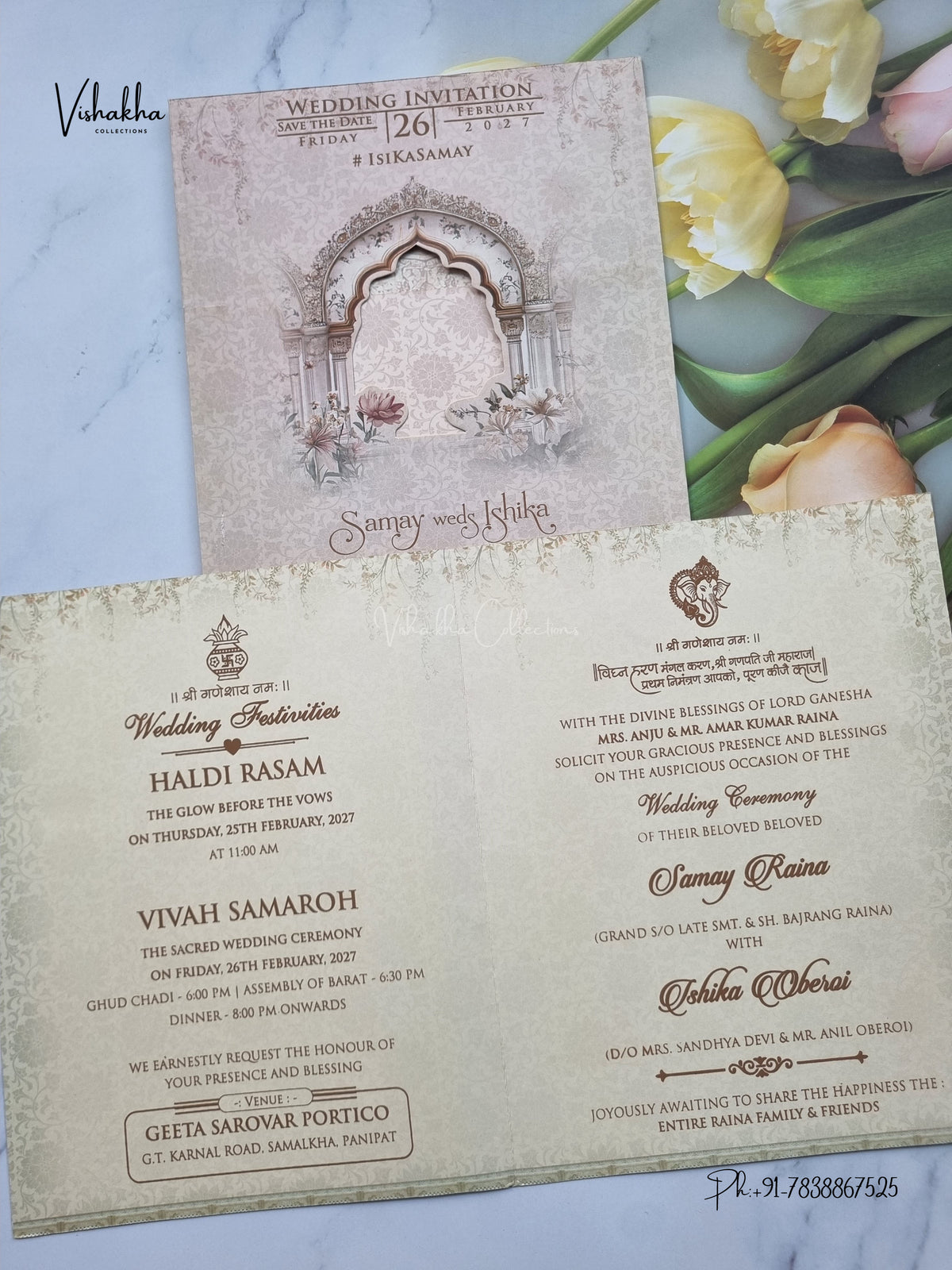 Direct Card Dulah Dulhan Hindu Sikh Jain invitation Cards ATS-9309 – image 3