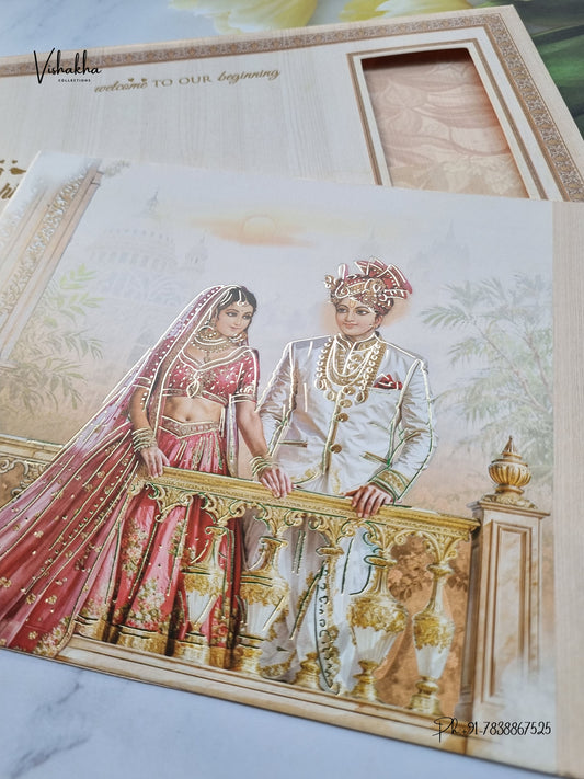 Direct Card Dulah Dulhan Barat Hindu Sikh Jain invitation Cards ATS-9312 – image 2