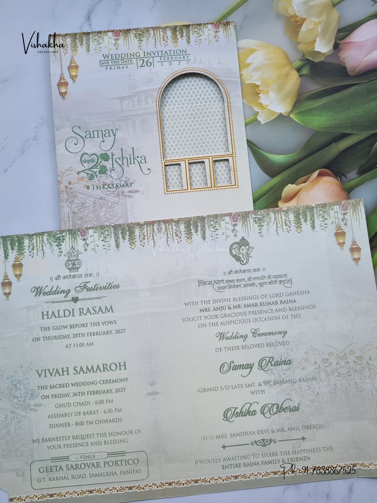 Direct Card Dulah Dulhan Hindu Sikh Jain invitation Cards ATS-9316 – image 3