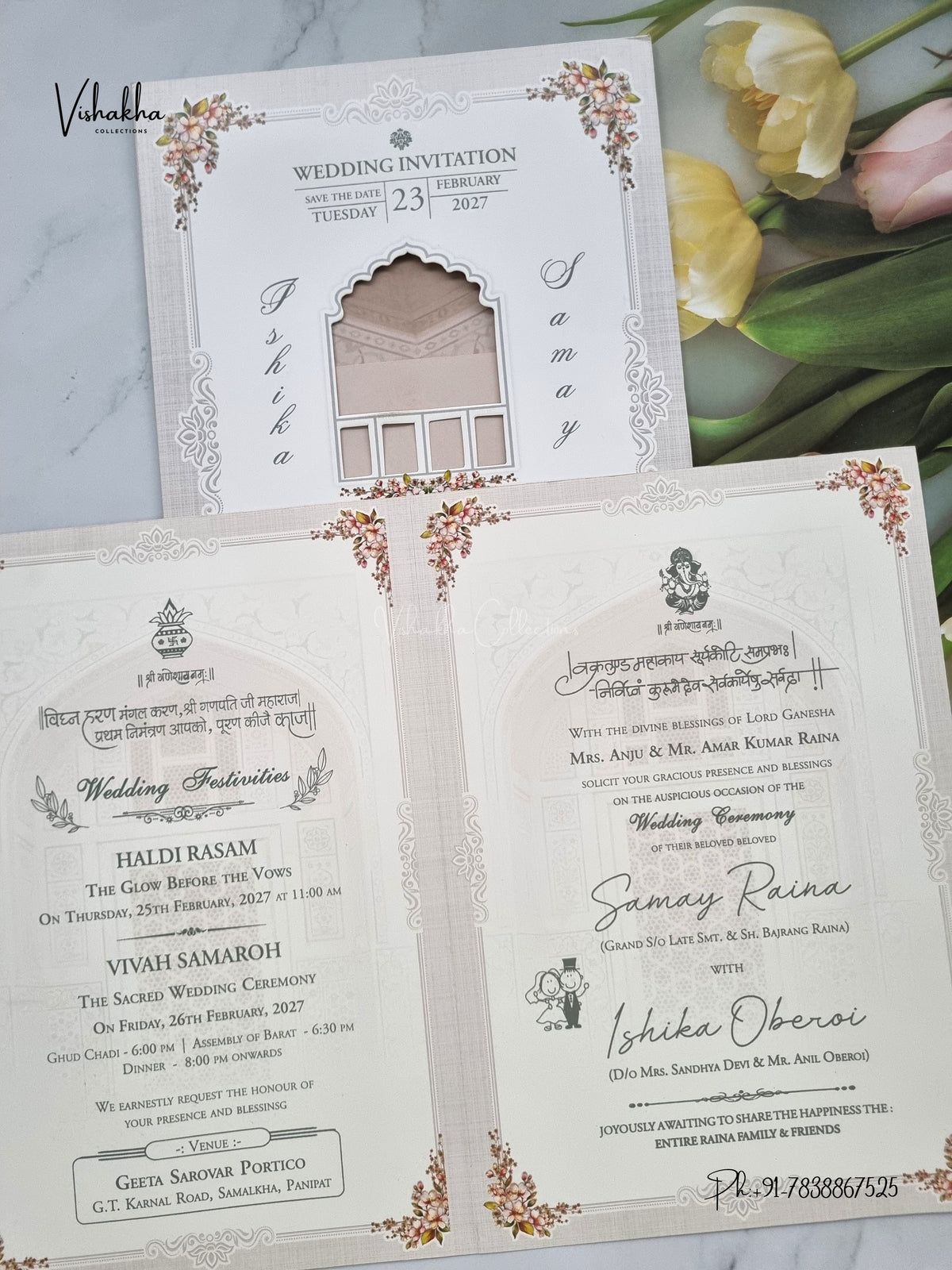 Direct Card Dulah Dulhan Hindu Sikh Jain invitation Cards ATS-9321 – image 3