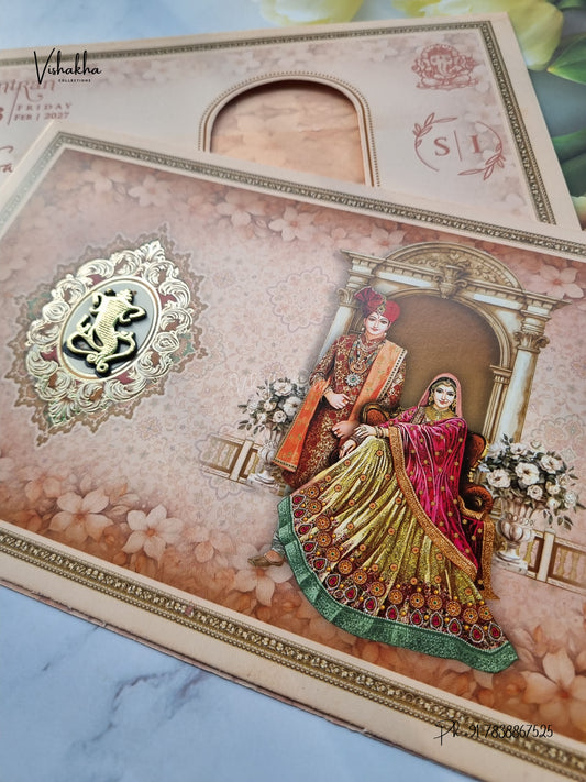 Dulah Dulhan Ganesh Ji Hindu Jain invitation Cards ATS-9367 – image 2