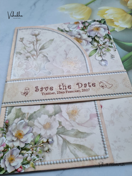 Lock Style Direct Card Flower Hindu Muslim Christian Sikh Jain invitation Cards ATS-9380 – image 2