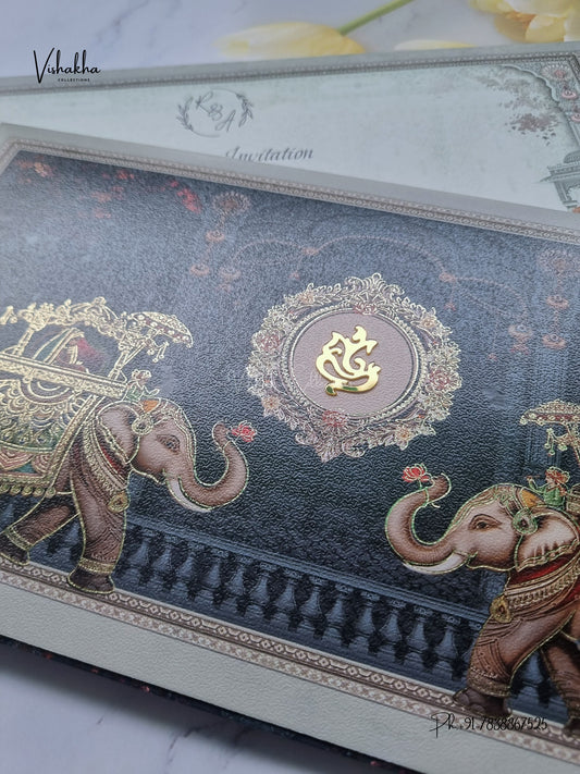 Ganesh Ji Hathi Raj Mahal Hindu Jain invitation Cards CR-488 – image 2