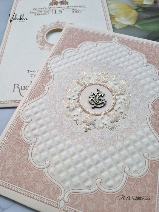 Ganesh Ji Flower Hindu Jain invitation Cards CR-541 – image 2