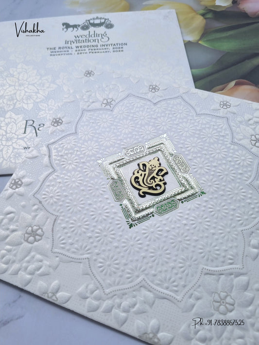 Ganesh Ji Flower Hindu Jain invitation Cards CR-707 – image 2