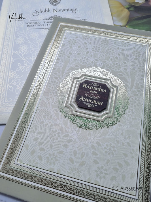 Flower Hindu Muslim Christian Sikh Jain invitation Cards CR-717C – image 2