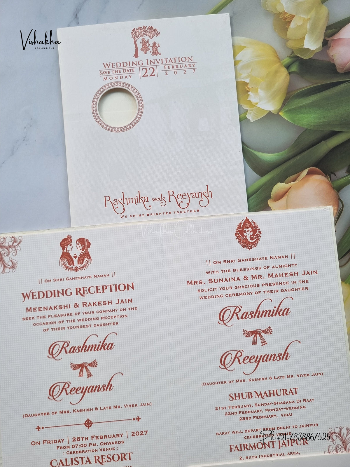 Ram Sita Ganesh Ji Hindu Jain invitation Cards CR-8080 – image 3