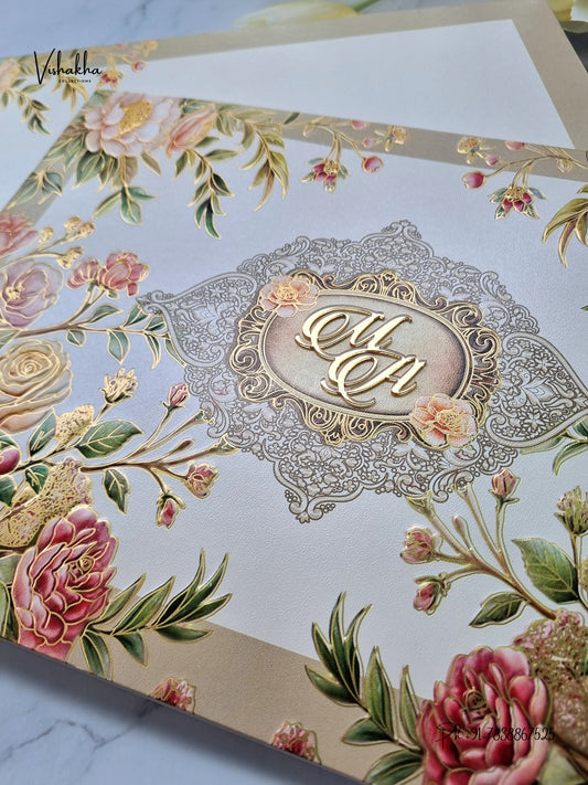 Semi Box Flower Hindu Muslim Christian Sikh Jain invitation Cards LN-873 – image 2
