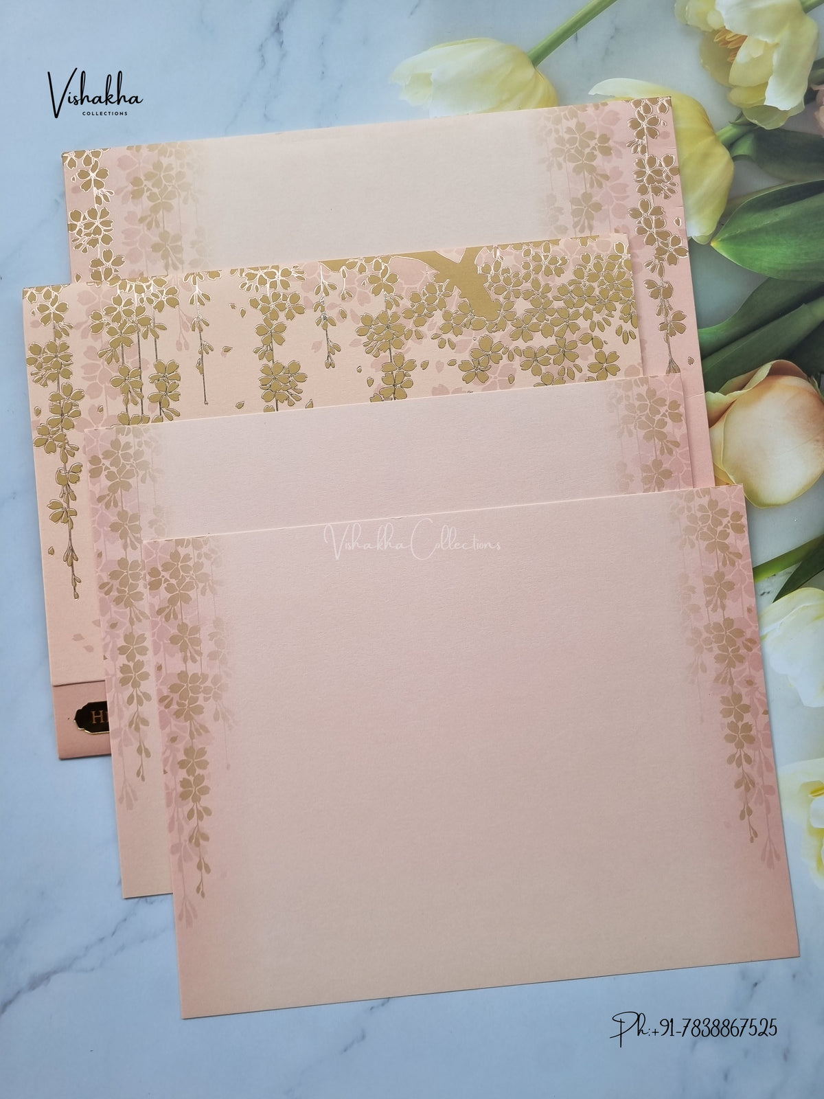 Semi Box Flower Hindu Muslim Christian Sikh Jain invitation Cards LN-894 – image 3