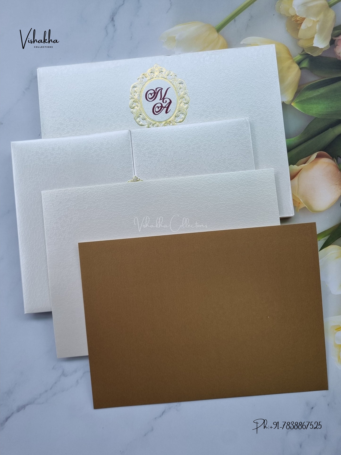 Semi Box Padded Double Door Hindu Muslim Christian Sikh Jain invitation Cards LN-947 – image 3