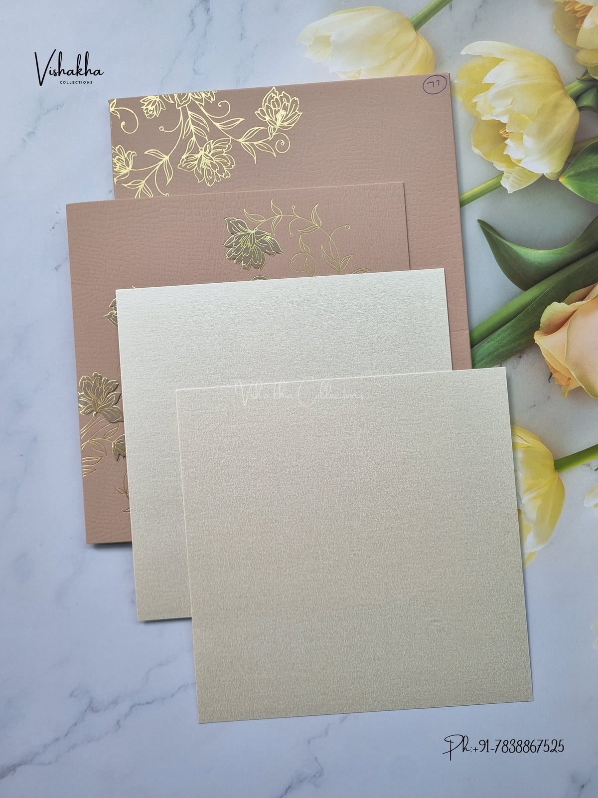 Semi Box Flower Hindu Muslim Christian Sikh Jain invitation Cards LN-948 – image 3