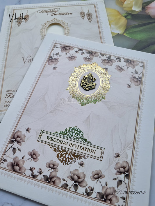 Ganesh Ji Flower Hindu Jain invitation Cards NA-1126-288 – image 2