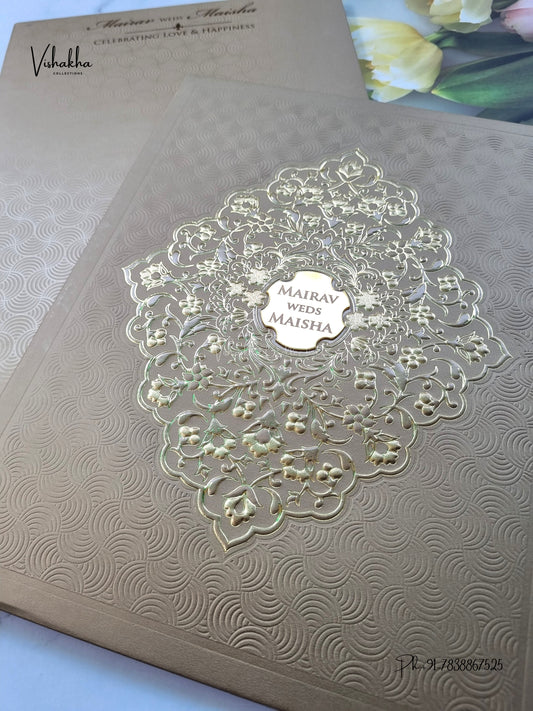 Semi Box Padded Flower Hindu Muslim Christian Sikh Jain invitation Cards SK-3653 – image 2