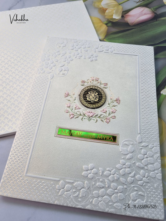 Semi Box Padded Flower Ganesh Ji Hindu Jain invitation Cards SK-3668 – image 2