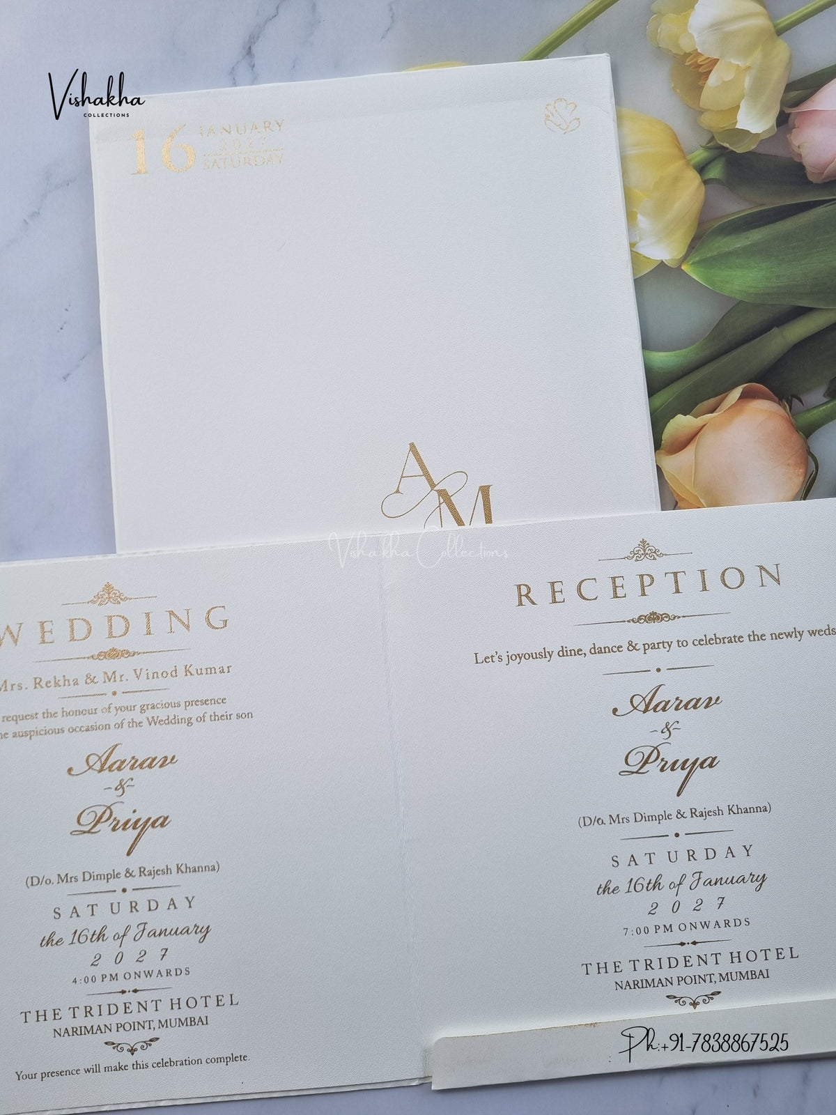 Semi Box Wisdom Tree Hindu Muslim Christian Sikh Jain invitation Cards SN-205 – image 3