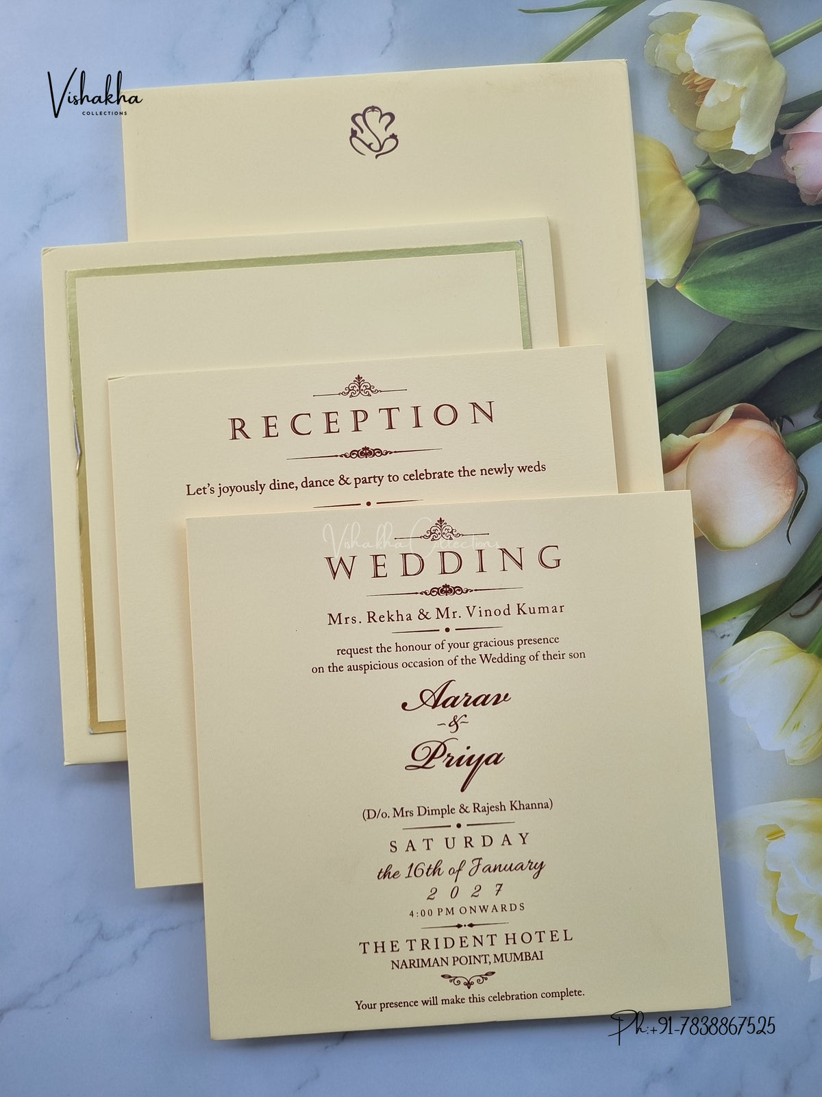 Semi Box Padded Hindu Muslim Christian Sikh Jain invitation Cards SN-289 – image 3