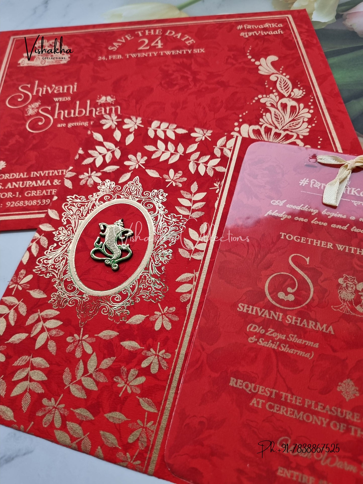 Hindu Muslim Christian Sikh invitation Cards ATS-1561RED