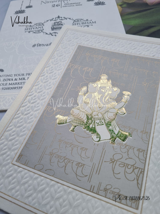 Ganesh Ji Hindu Sikh invitation Cards ATS-1625