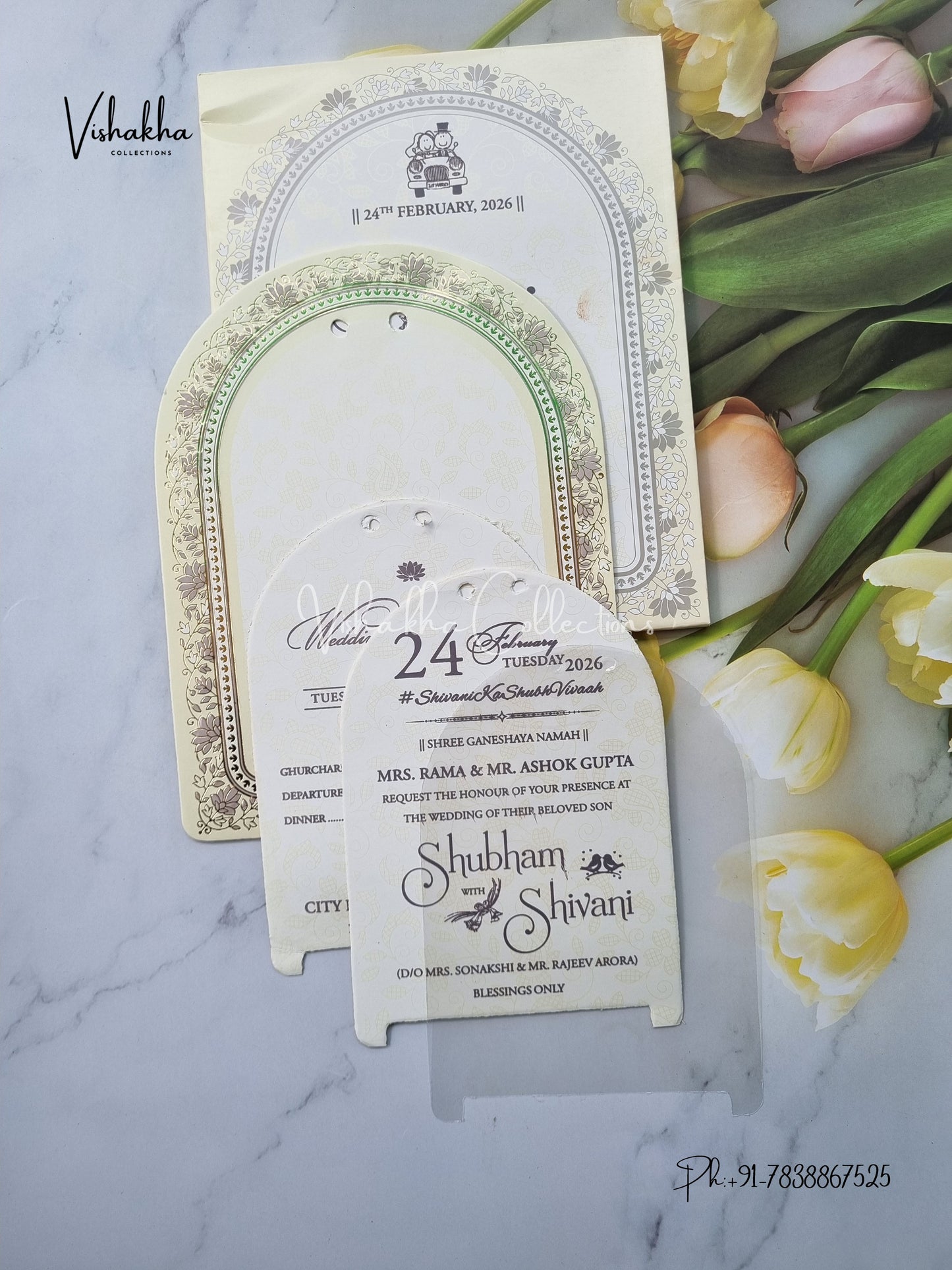 Semi Box Hindu Muslim Christian Sikh invitation Cards ATS-1644