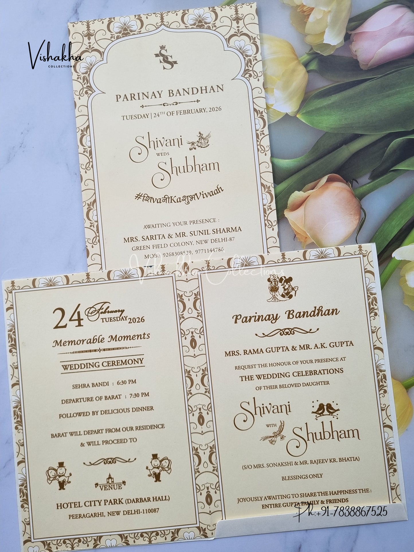 Ganesh Ji Hindu Sikh invitation Cards ATS-1705
