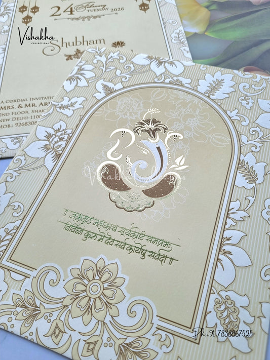 Ganesh Ji Hindu Sikh invitation Cards ATS-1709