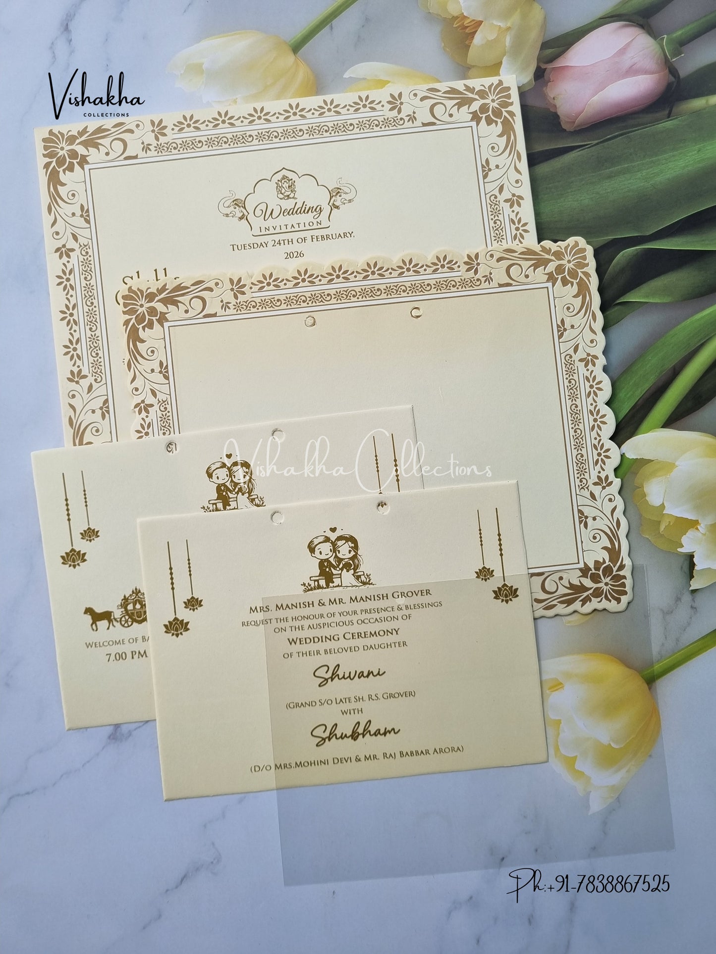 Semi Box Hindu Muslim Christian Sikh invitation Cards ATS-1719