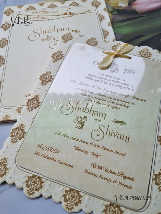 Semi Box Hindu Muslim Christian Sikh invitation Cards ATS-1721