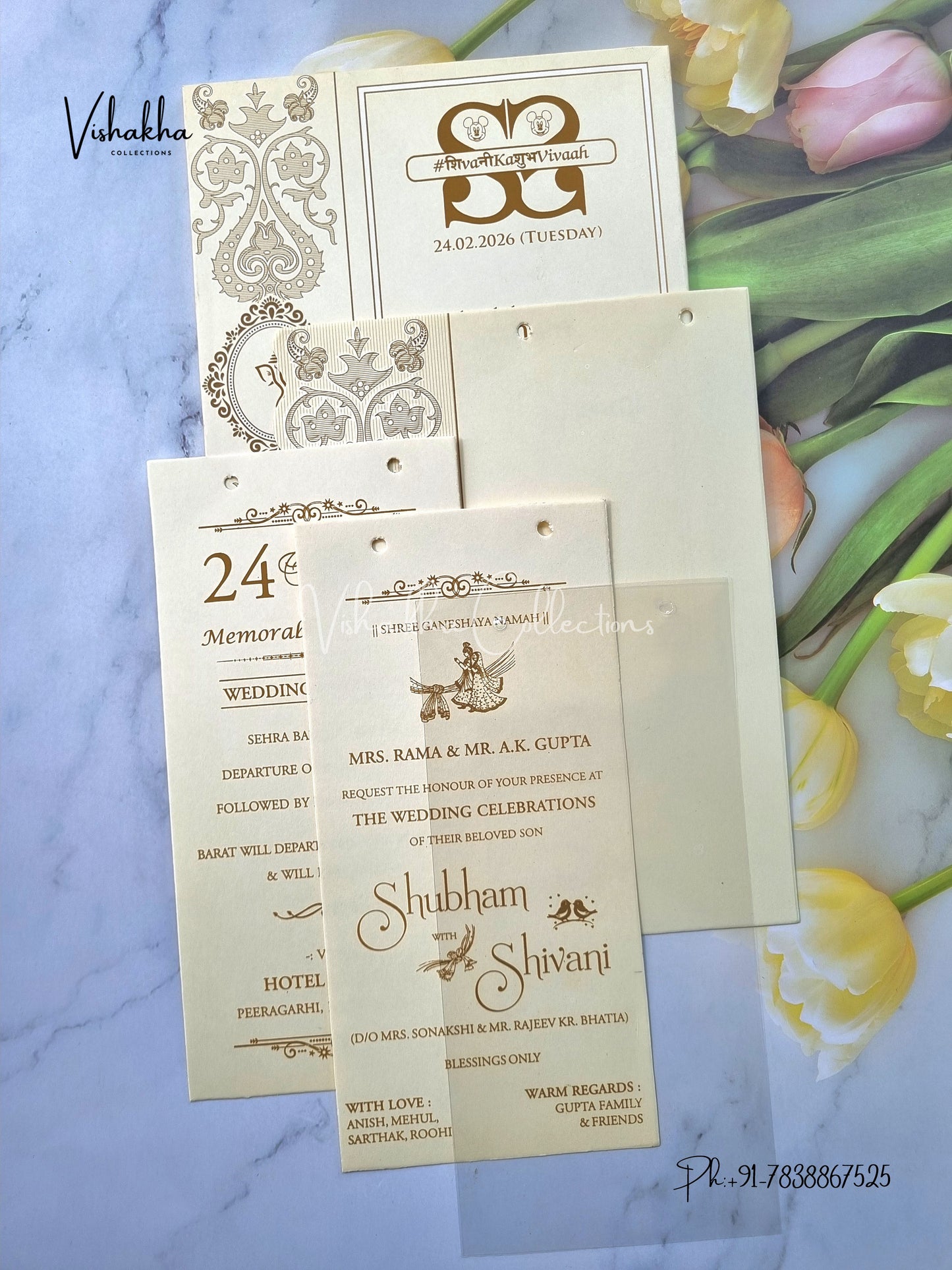 Semi Box Hindu invitation Cards ATS-1722
