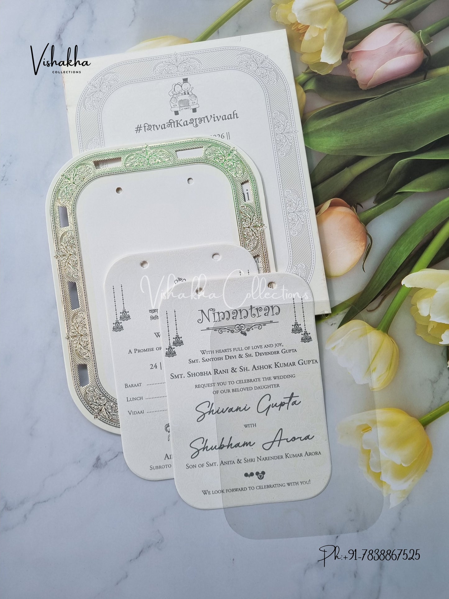 Semi Box Hindu Muslim Christian Sikh invitation Cards ATS-1790