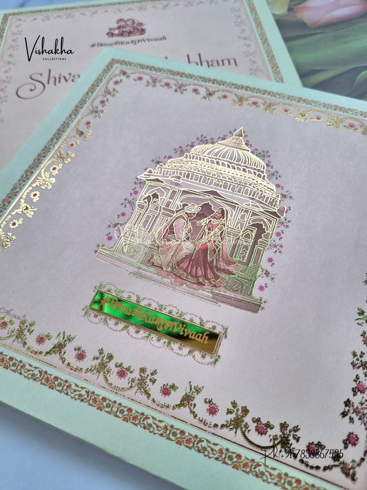 Dulah Dulhan Hindu Sikh Padded invitation Cards ATS-216