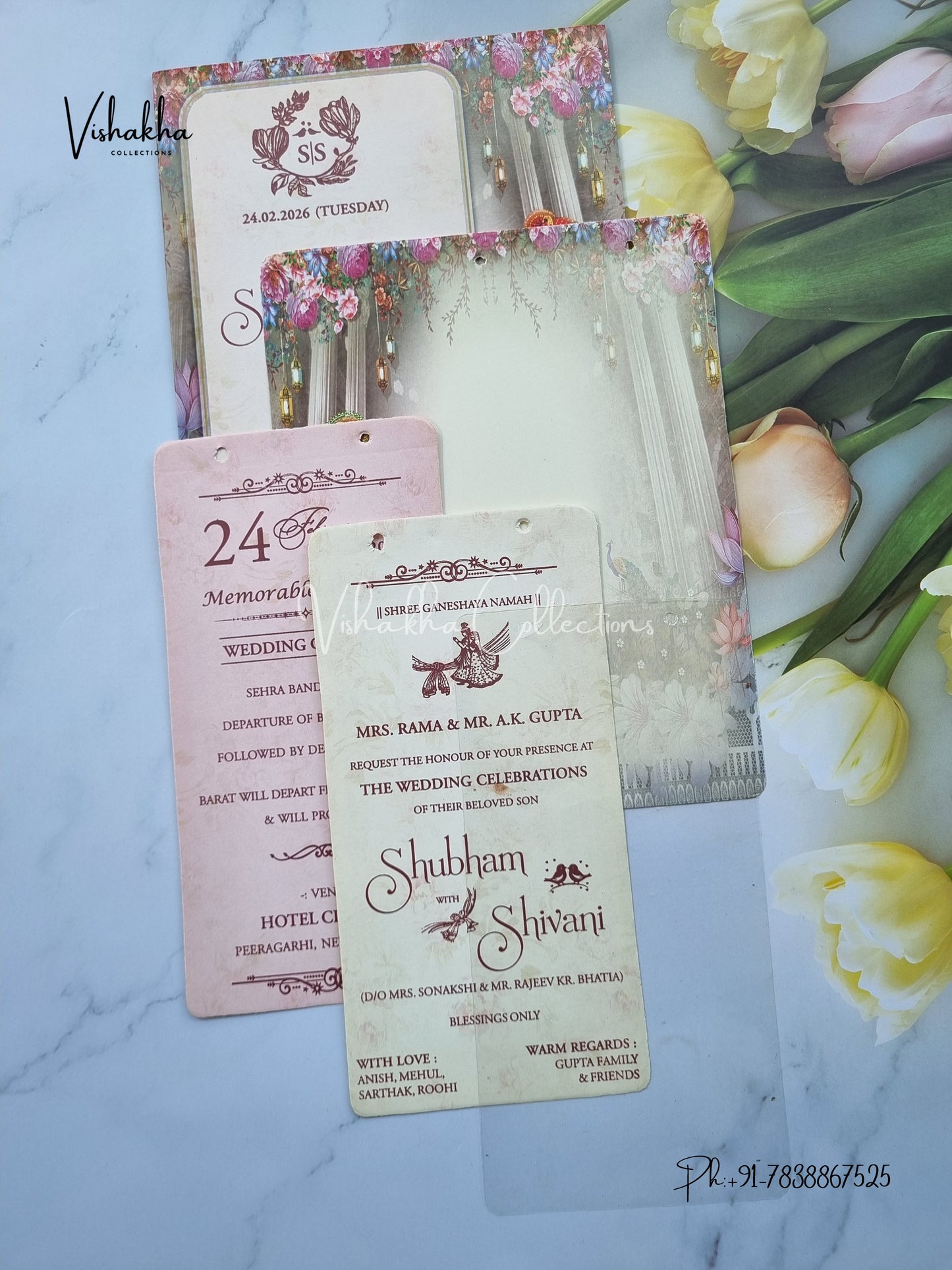 Dulah Dulhan Hindu Sikh invitation Cards ATS-3184