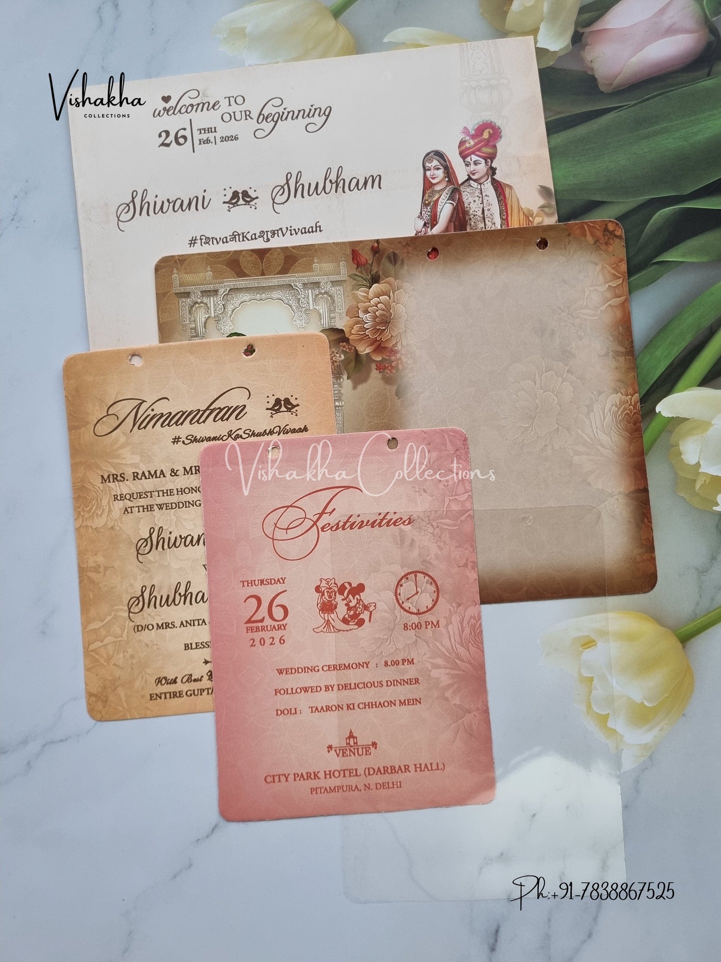Dulah Dulhan Hindu Sikh invitation Cards ATS-3185