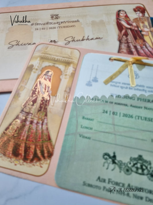 Dulah Dulhan Hindu Sikh invitation Cards ATS-3190