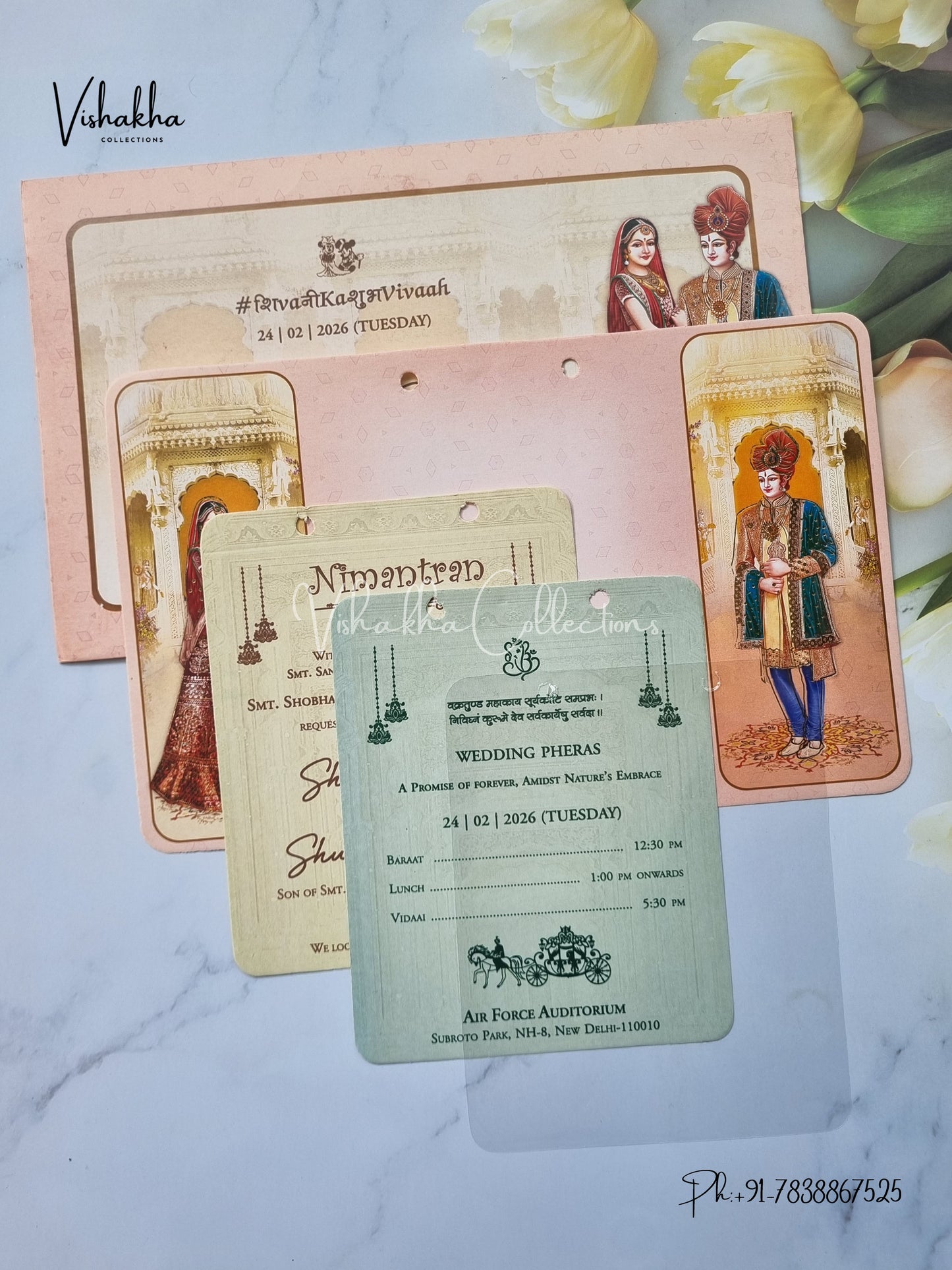 Dulah Dulhan Hindu Sikh invitation Cards ATS-3190