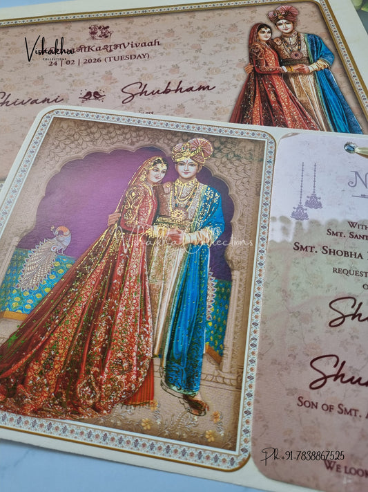 Dulah Dulhan Hindu Sikh invitation Cards ATS-3191