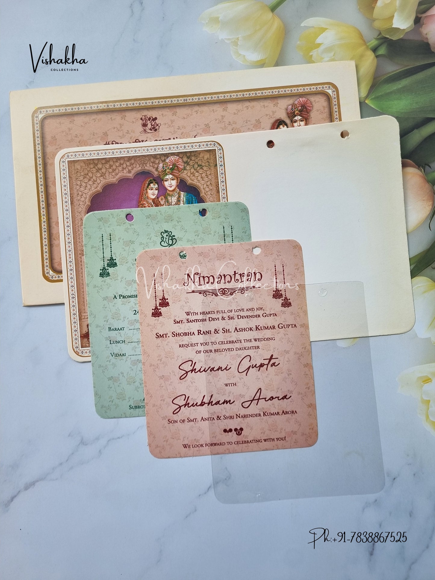 Dulah Dulhan Hindu Sikh invitation Cards ATS-3191