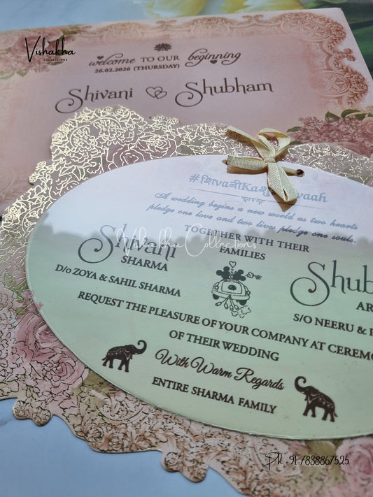 Flower Hindu Muslim Christian Sikh invitation Cards ATS-3192
