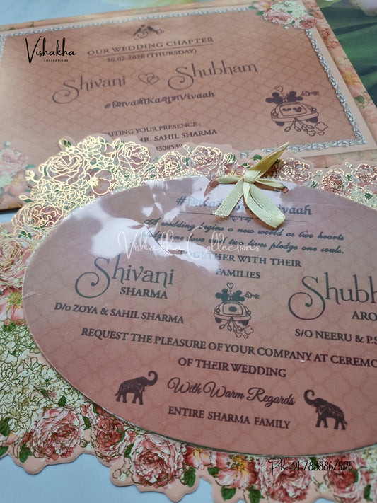 Flower Hindu Muslim Christian Sikh invitation Cards ATS-3193