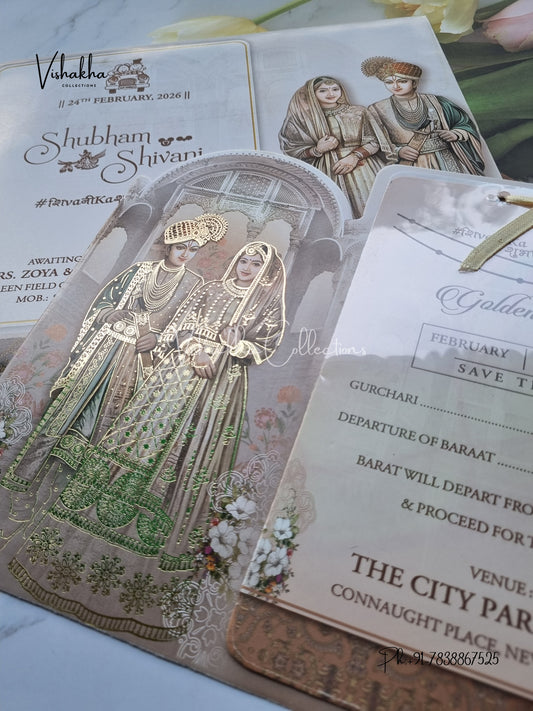 Dulah Dulhan Hindu Sikh invitation Cards ATS-4122