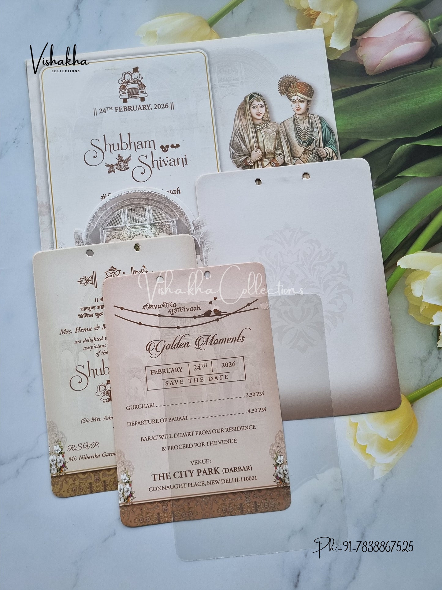 Dulah Dulhan Hindu Sikh invitation Cards ATS-4122