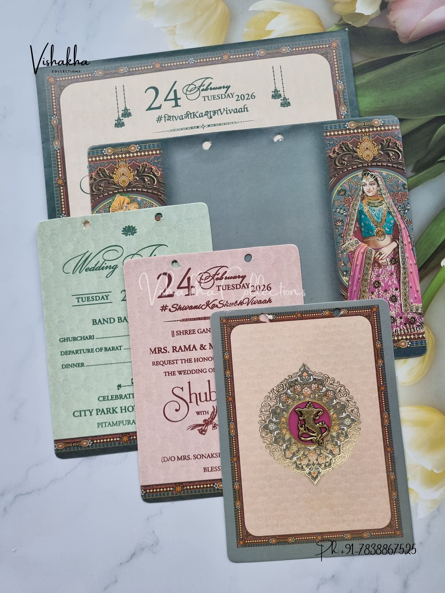 Dulah Dulhan Hindu Sikh invitation Cards ATS-4138
