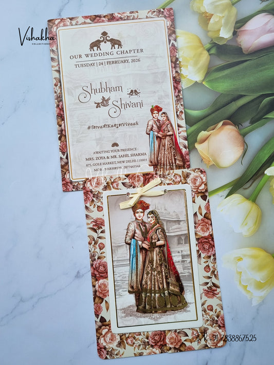 Dulah Dulhan Hindu Sikh invitation Cards ATS-4141