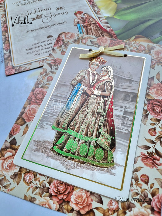 Dulah Dulhan Hindu Sikh invitation Cards ATS-4141