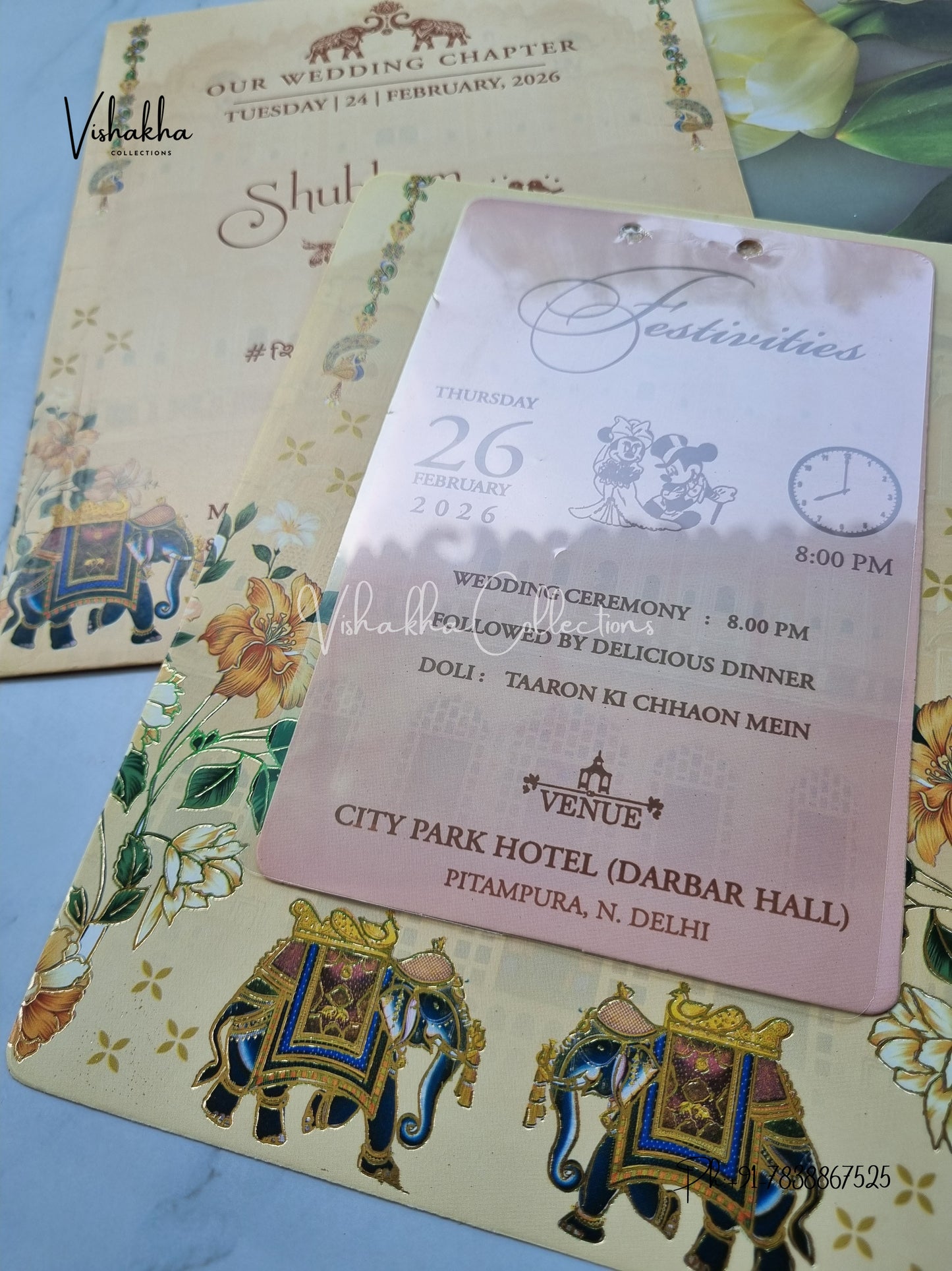 Hathi Hindu Sikh invitation Cards ATS-4201