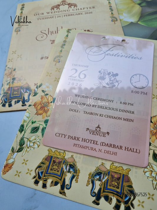 Hathi Hindu Sikh invitation Cards ATS-4201