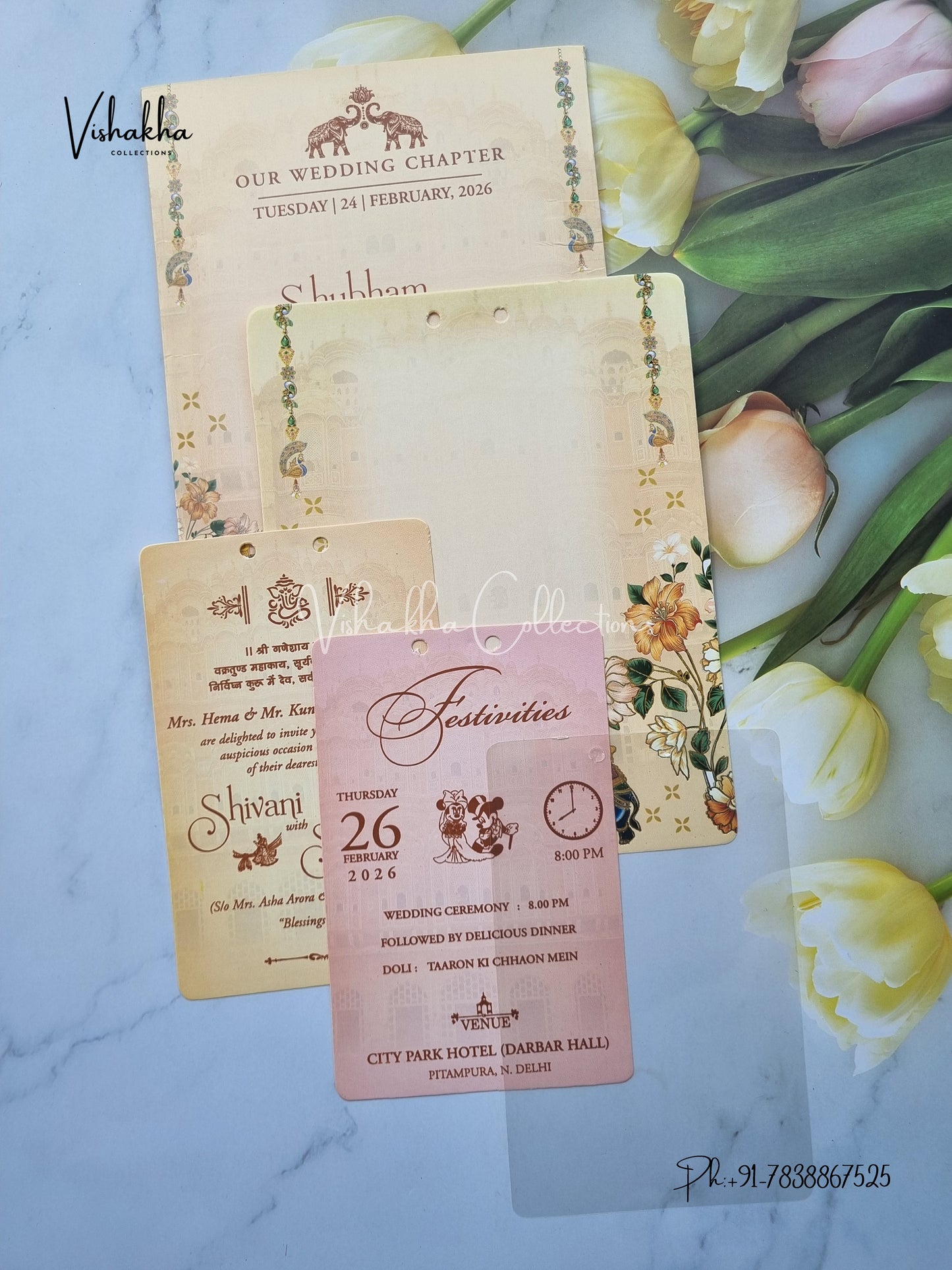 Hathi Hindu Sikh invitation Cards ATS-4201