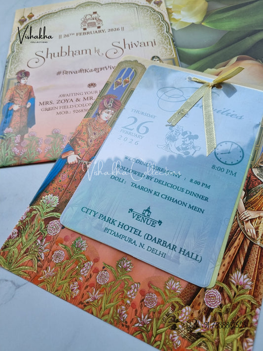 Dulah Dulhan Hindu Sikh invitation Cards ATS-4202